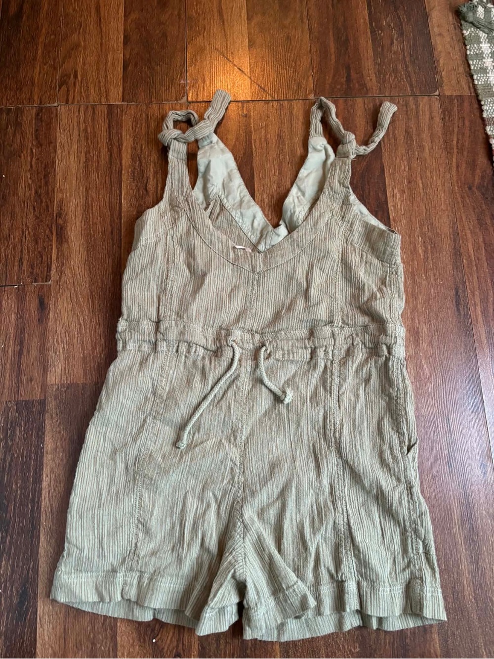 Free People green overall romper